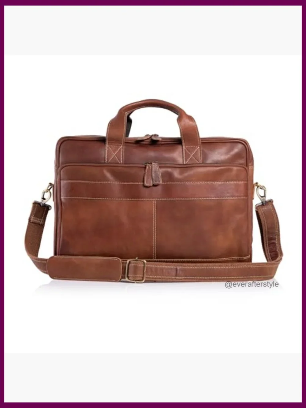 Genuine Leather Laptop Messenger Bag - 16 inch Briefcase
